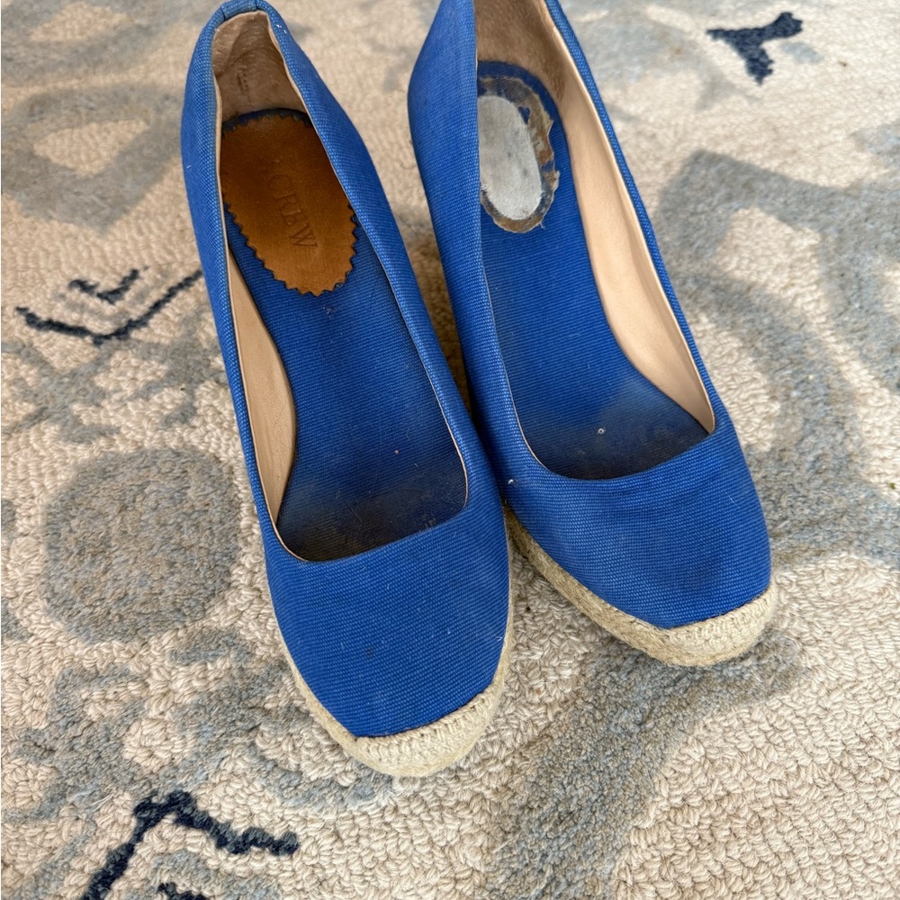 Jcrew Blue Wedge Shoes - Picture 3 of 4